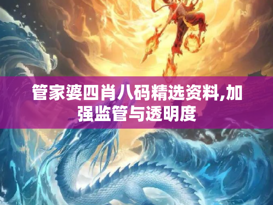 管家婆四肖八码精选资料,加强监管与透明度