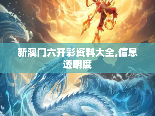 新澳门六开彩资料大全,信息透明度