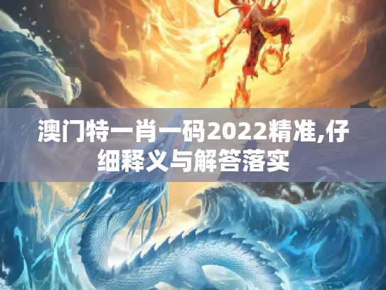 澳门特一肖一码2022精准,仔细释义与解答落实