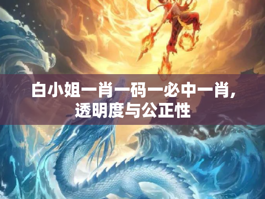 白小姐一肖一码一必中一肖,透明度与公正性