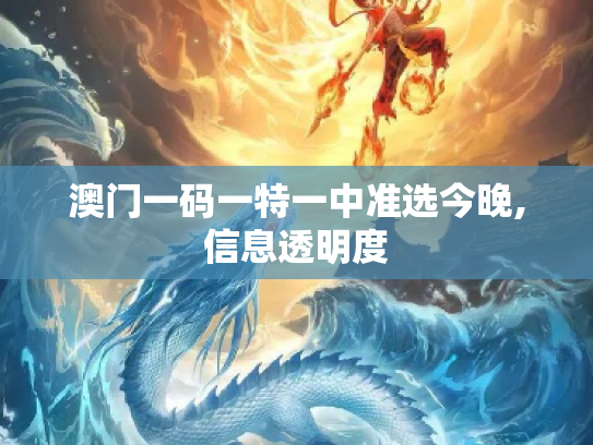 澳门一码一特一中准选今晚,信息透明度